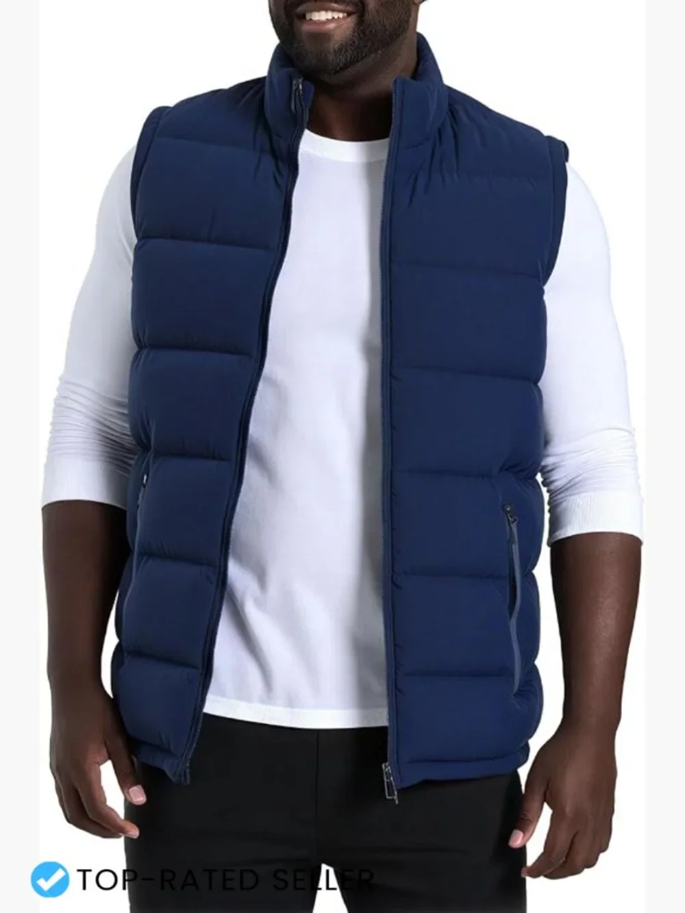 Men's Lightweight Puffer Vest Sleeveless Quilted Jacket Winter Warm Zip-Up